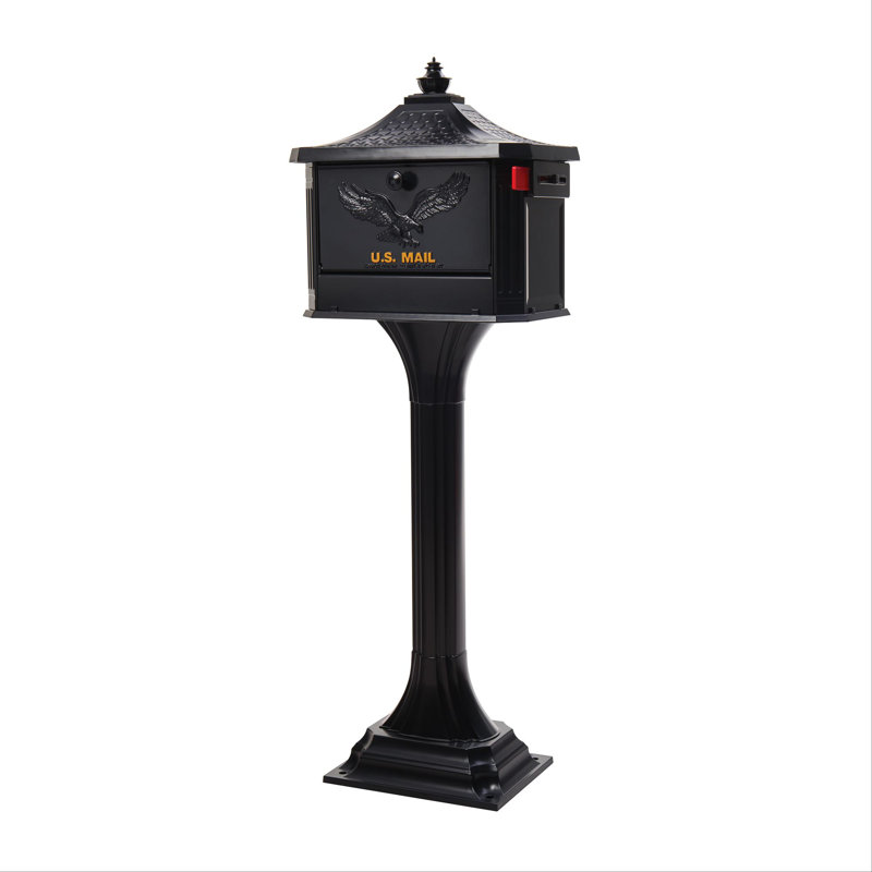 Gibraltar Mailboxes Pedestal AllinOne, Large, Aluminum, Locking